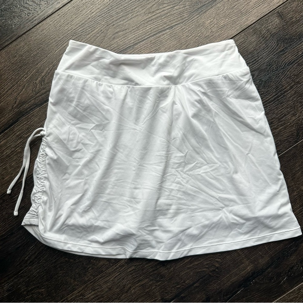 Zella Girls size 8/10 White Skort with Side Drawstring ruching new